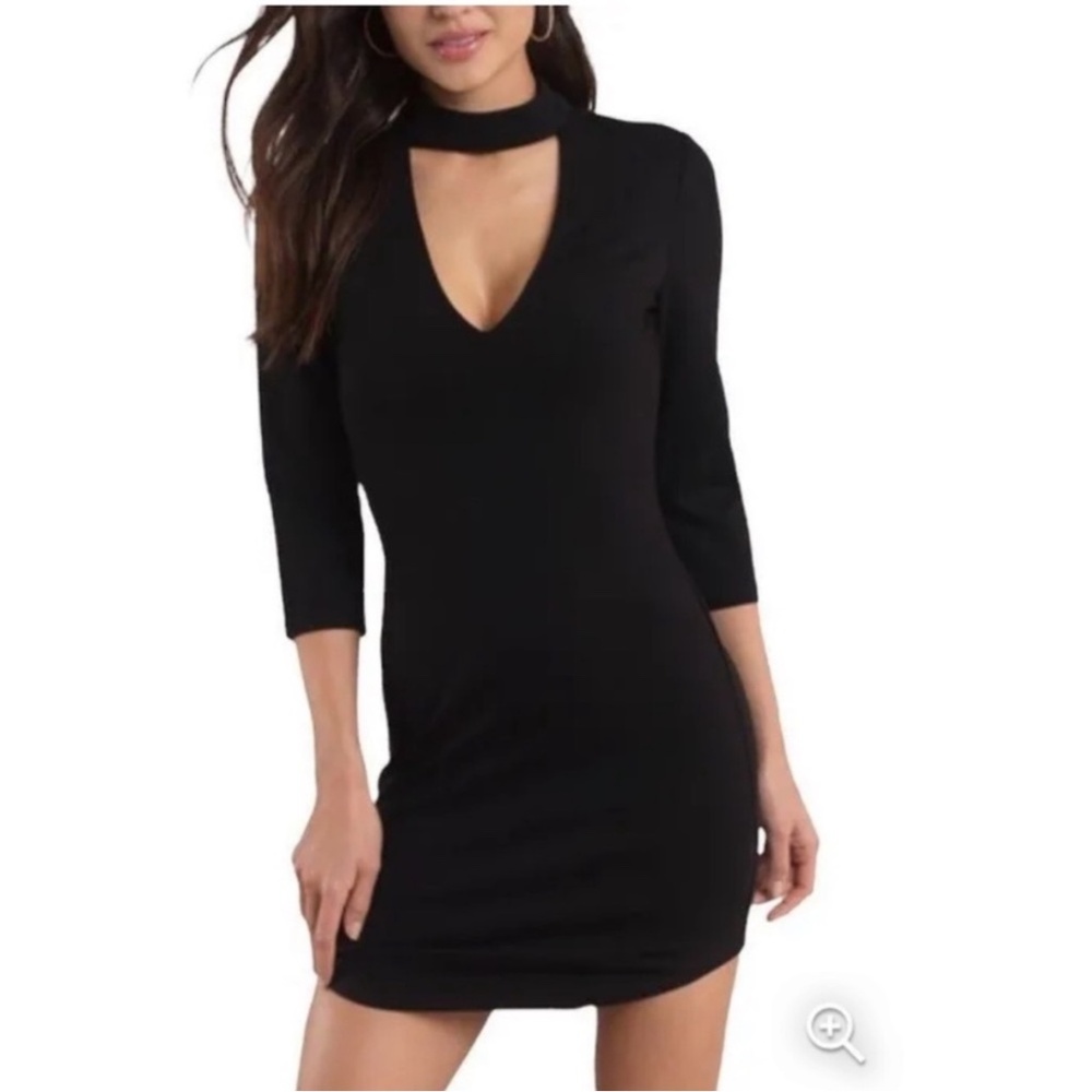 Tobi Ignite Choket Black Bodycon Mini Dress with Cutout